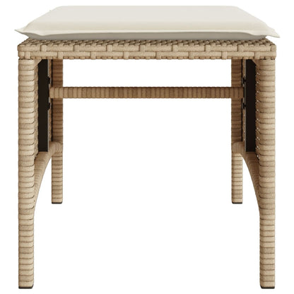 vidaXL Canapé de jardin 2 places avec table et tabourets en résine tressée beige