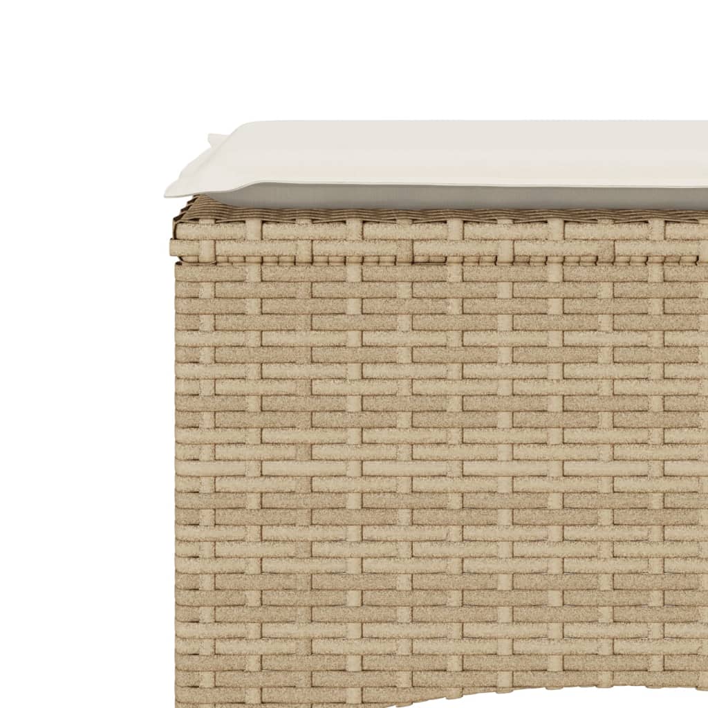 vidaXL Canapé de jardin 2 places avec table et tabourets en résine tressée beige