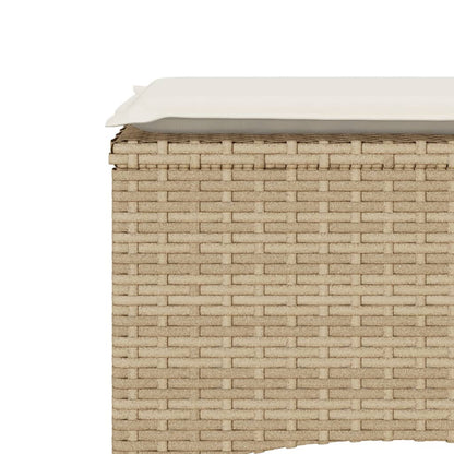 vidaXL Canapé de jardin 2 places avec table et tabourets en résine tressée beige