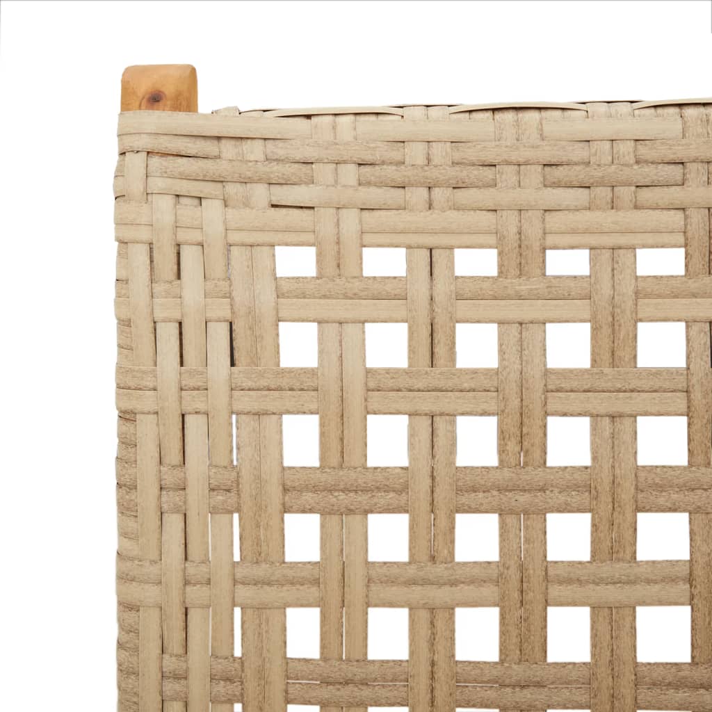 vidaXL Gartenstühle 2 Stk. Beige Massivholz Akazie und Poly Rattan