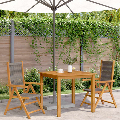 vidaXL Gartenstühle 2 Stk. Grau Massivholz Akazie und Polypropylen