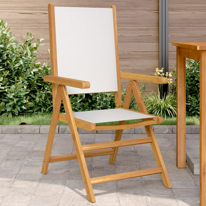 vidaXL Gartenstühle 2 Stk. Cremeweiß Massivholz Akazie & Stoff