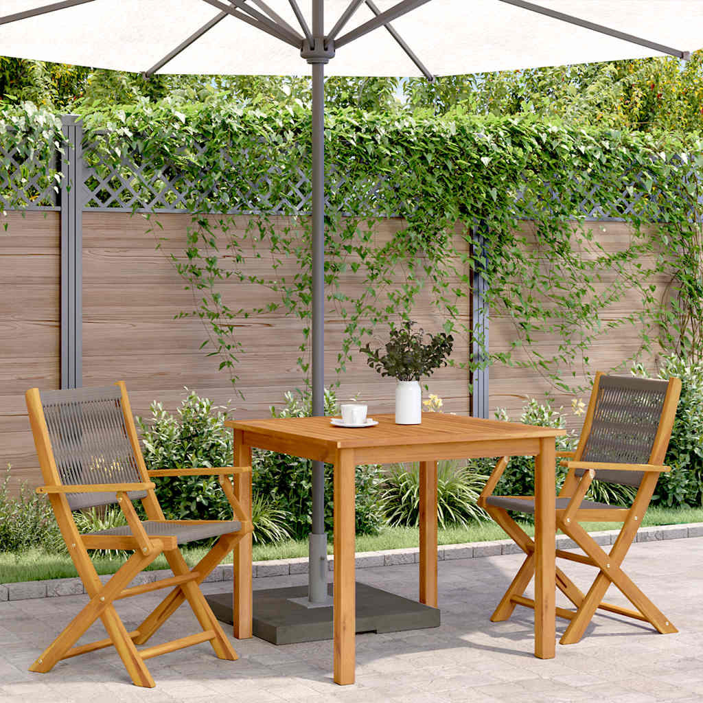 vidaXL Chaises de jardin 2 pcs Gris Bois d'acacia massif et polypropylène