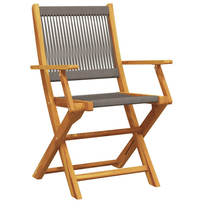 vidaXL Chaises de jardin 2 pcs Gris Bois d'acacia massif et polypropylène