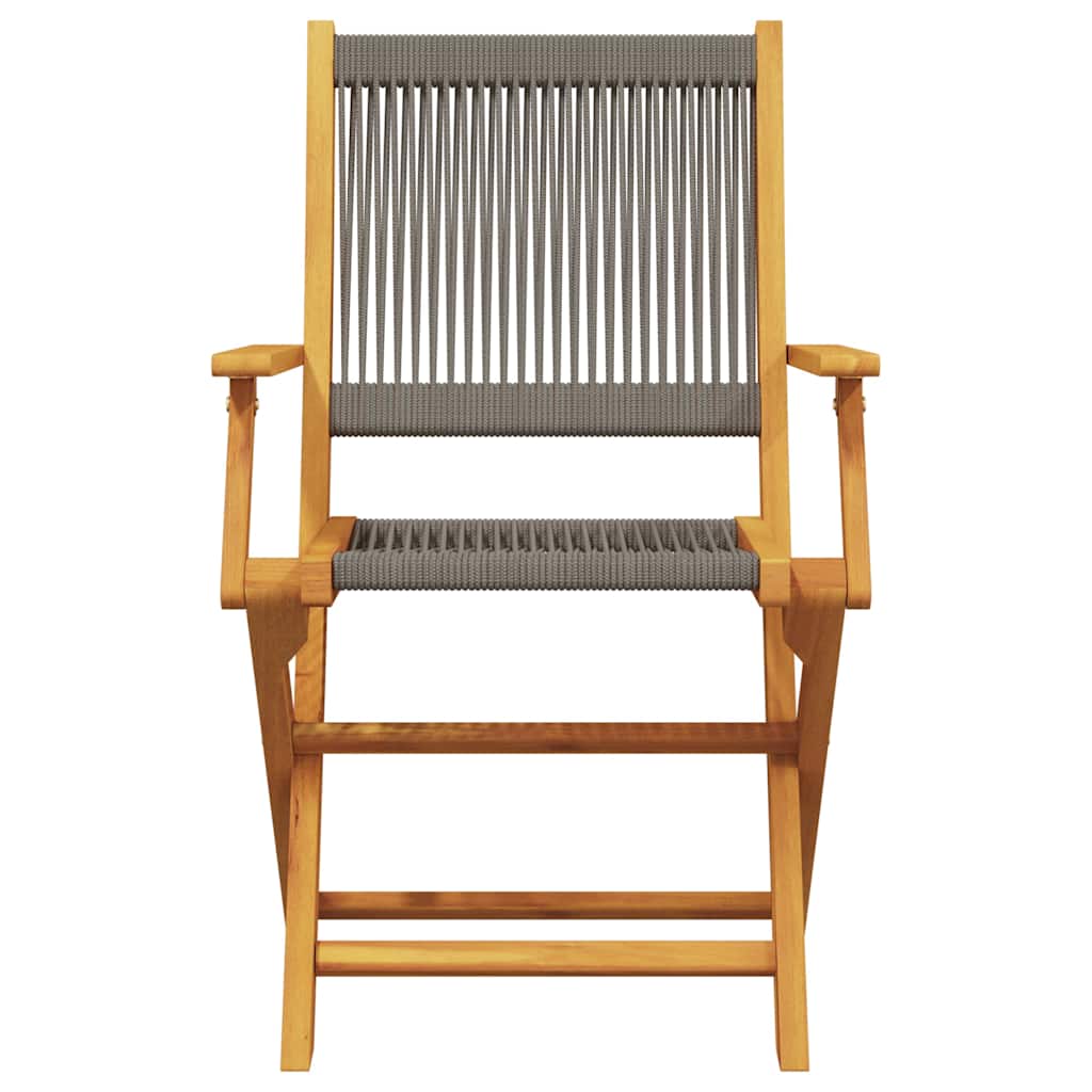 vidaXL Chaises de jardin 2 pcs Gris Bois d'acacia massif et polypropylène