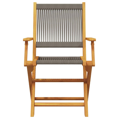 vidaXL Chaises de jardin 2 pcs Gris Bois d'acacia massif et polypropylène