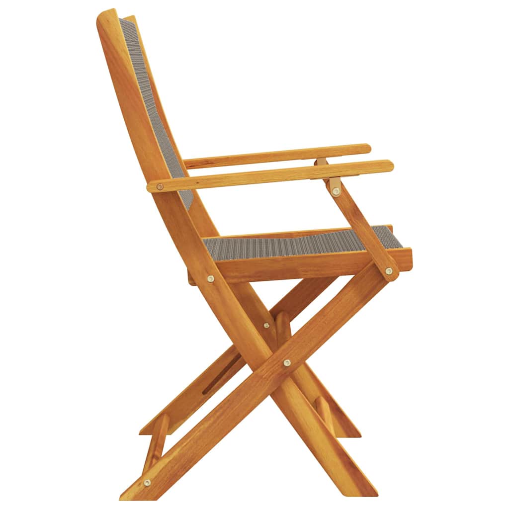 vidaXL Chaises de jardin 2 pcs Gris Bois d'acacia massif et polypropylène