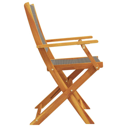 vidaXL Chaises de jardin 2 pcs Gris Bois d'acacia massif et polypropylène