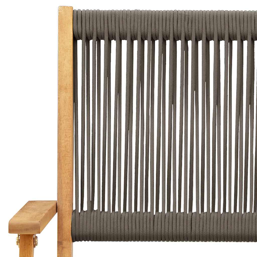 vidaXL Chaises de jardin 2 pcs Gris Bois d'acacia massif et polypropylène