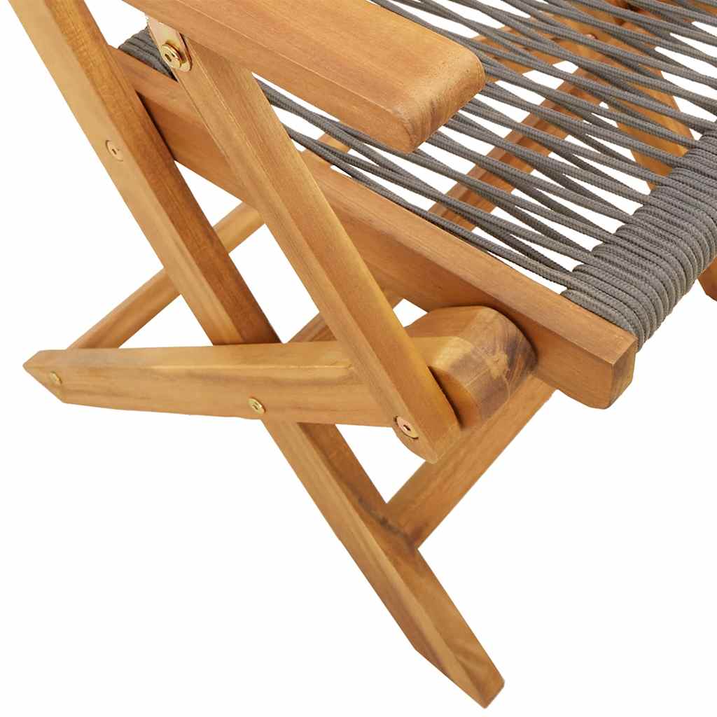 vidaXL Chaises de jardin 2 pcs Gris Bois d'acacia massif et polypropylène