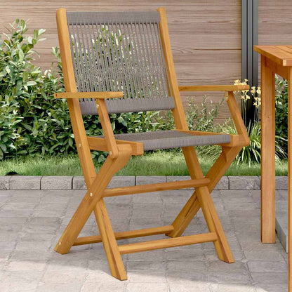 vidaXL Chaises de jardin 2 pcs Gris Bois d'acacia massif et polypropylène