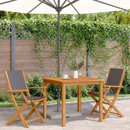vidaXL Gartenstühle 2 Stk. Anthrazit Massivholz Akazie & Stoff