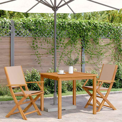 vidaXL Chaises de jardin 2 pcs Taupe Bois d'acacia massif et tissu