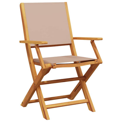 vidaXL Chaises de jardin 2 pcs Taupe Bois d'acacia massif et tissu