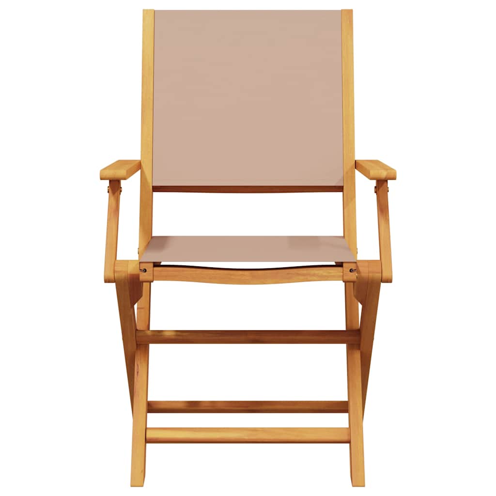 vidaXL Chaises de jardin 2 pcs Taupe Bois d'acacia massif et tissu