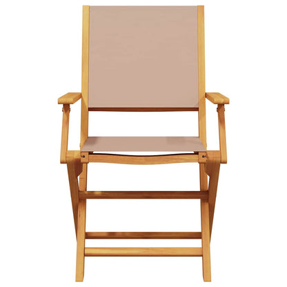 vidaXL Chaises de jardin 2 pcs Taupe Bois d'acacia massif et tissu