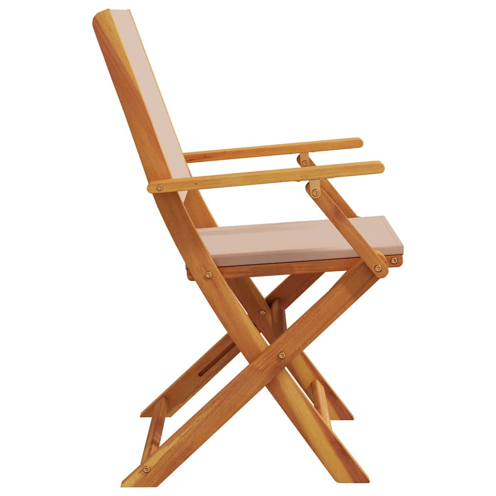 vidaXL Chaises de jardin 2 pcs Taupe Bois d'acacia massif et tissu