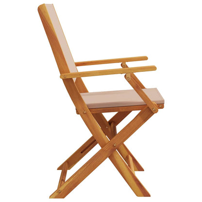 vidaXL Chaises de jardin 2 pcs Taupe Bois d'acacia massif et tissu