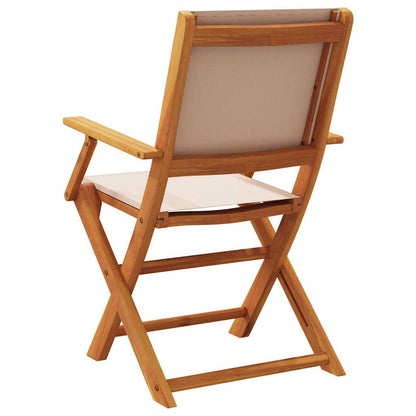 vidaXL Chaises de jardin 2 pcs Taupe Bois d'acacia massif et tissu