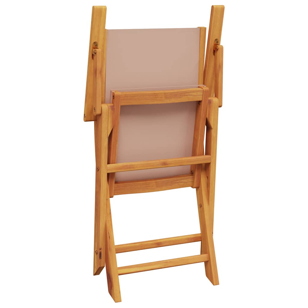 vidaXL Chaises de jardin 2 pcs Taupe Bois d'acacia massif et tissu