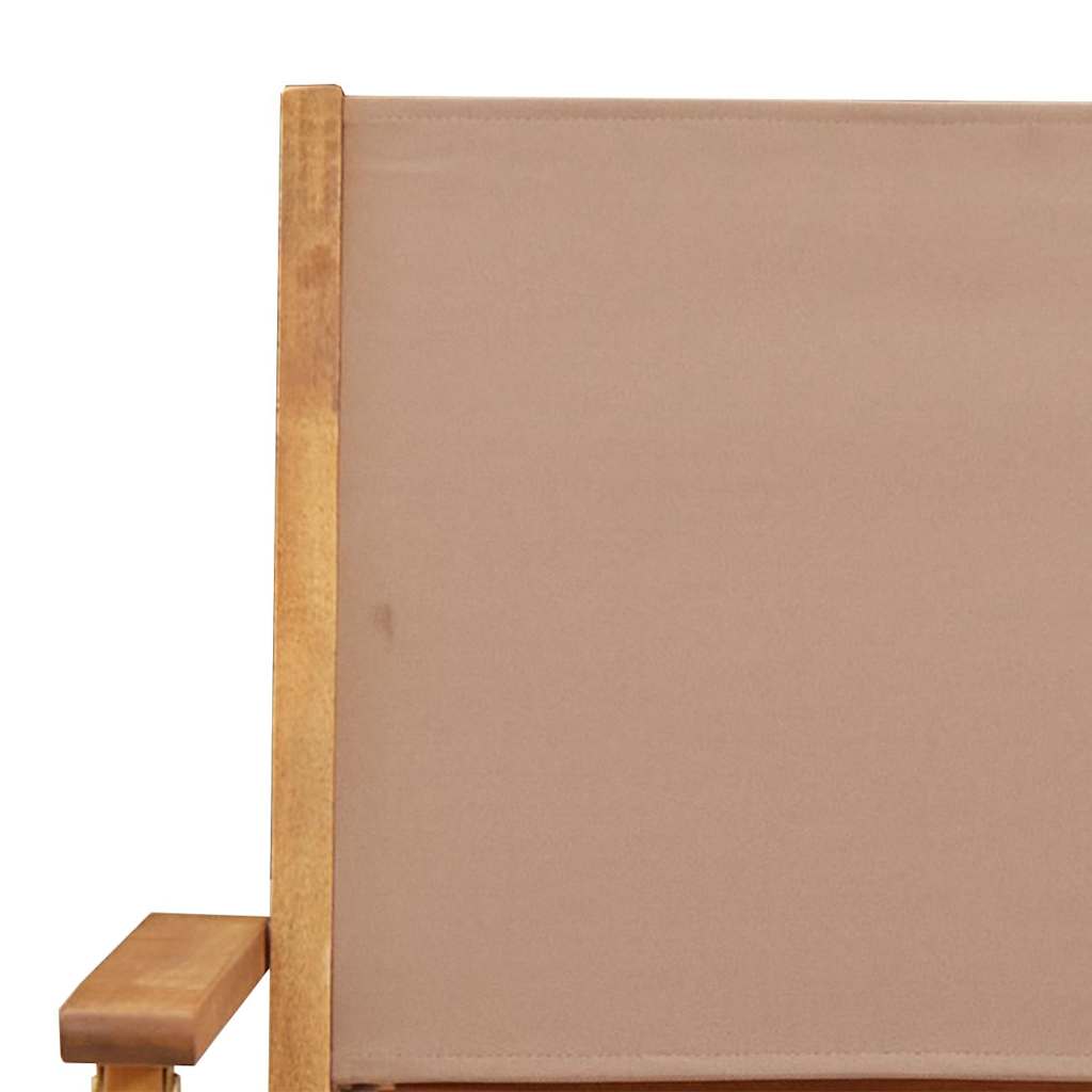 vidaXL Chaises de jardin 2 pcs Taupe Bois d'acacia massif et tissu
