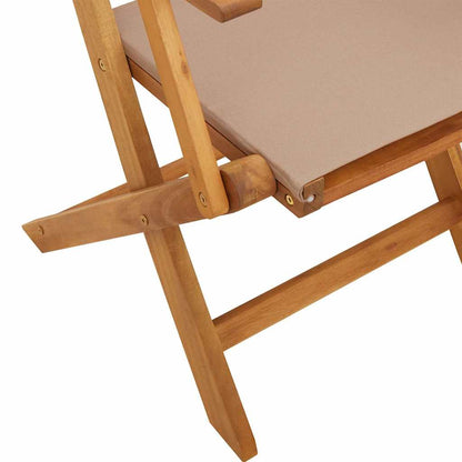 vidaXL Chaises de jardin 2 pcs Taupe Bois d'acacia massif et tissu
