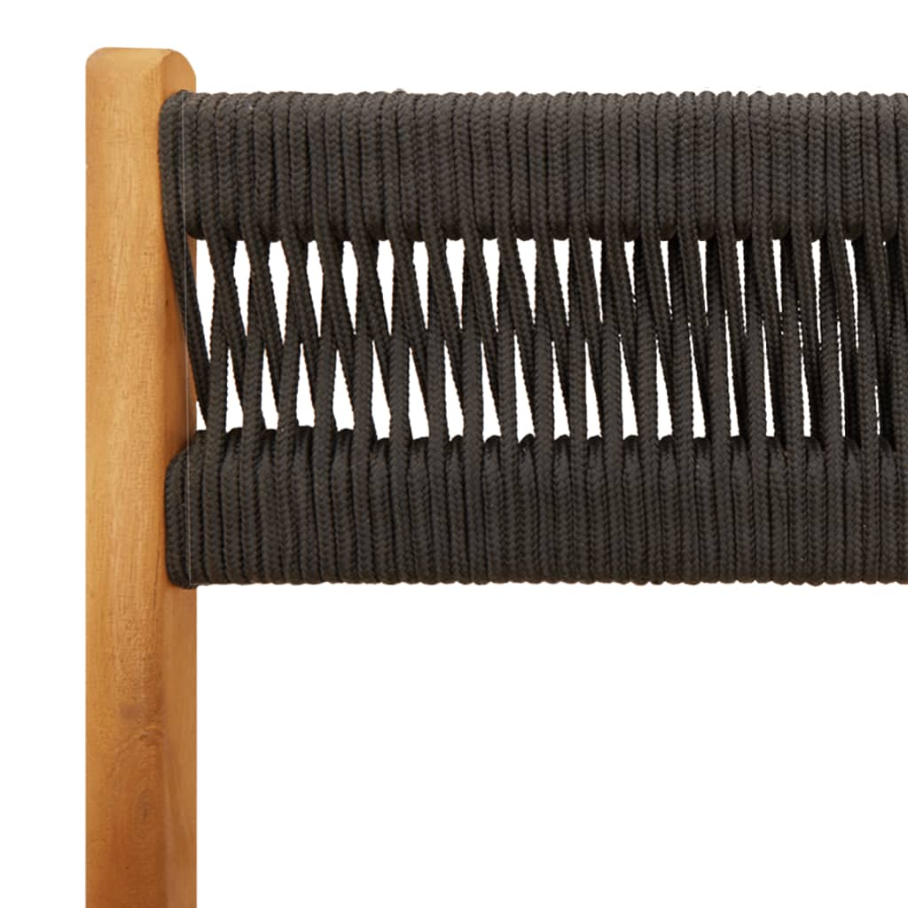 vidaXL Bistrostühle 2 Stk. Schwarz Massivholz Akazie und Kordel