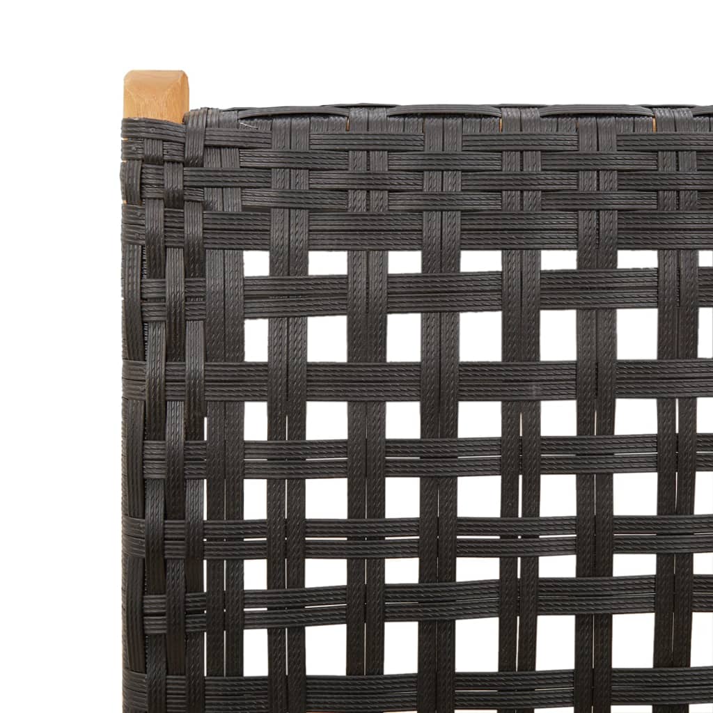 vidaXL Chaises de jardin 2 pcs Noir Bois d'acacia massif et rotin synthétique