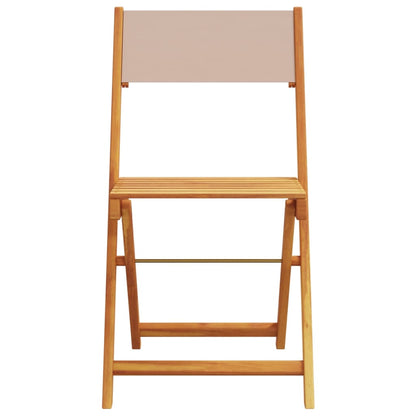 vidaXL Bistrostühle 2 Stk. Taupe Massivholz Akazie & Stoff