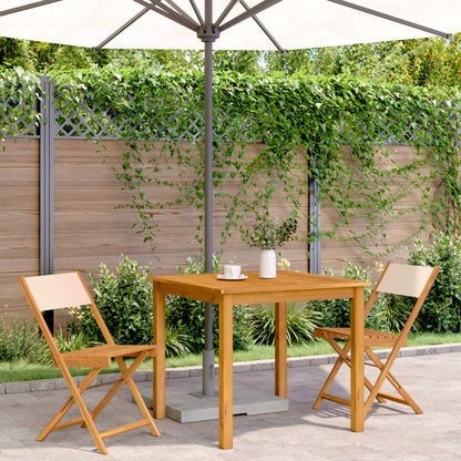 vidaXL Bistrostühle 2 Stk. Beige Massivholz Akazie & Stoff