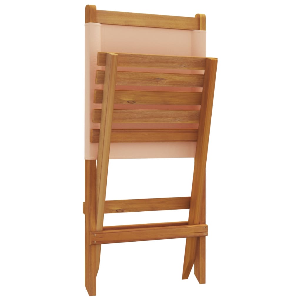 vidaXL Gartenstühle 2 Stk. Beige Massivholz Akazie & Stoff
