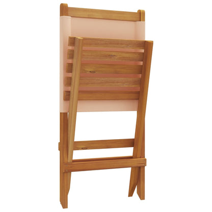 vidaXL Gartenstühle 2 Stk. Beige Massivholz Akazie & Stoff