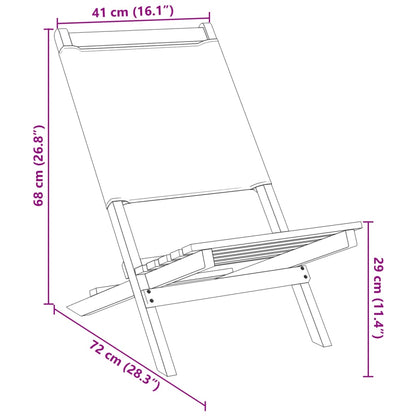 vidaXL Gartenstühle 2 Stk. Blattmuster Massivholz Akazie & Stoff