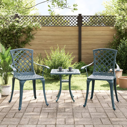 vidaXL Gartenstühle 2 Stk. Grün Aluminiumguss