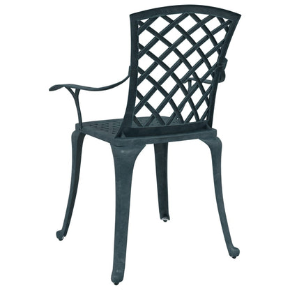 vidaXL Gartenstühle 2 Stk. Grün Aluminiumguss