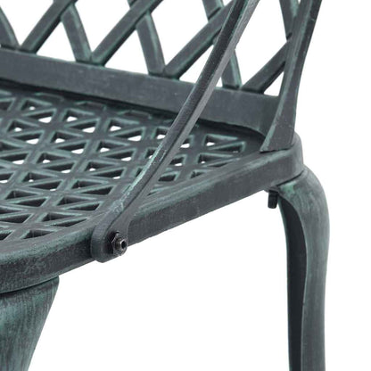 vidaXL Gartenstühle 2 Stk. Grün Aluminiumguss