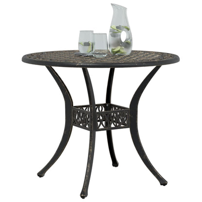 vidaXL Gartentisch Bronzen Ø90x75 cm Aluminiumguss