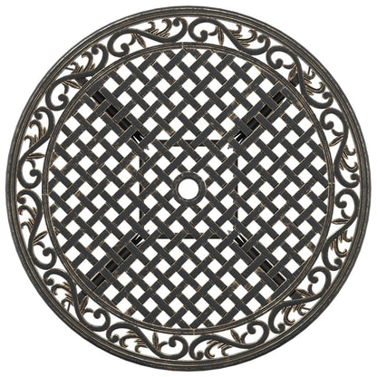 vidaXL Gartentisch Bronzen Ø90x75 cm Aluminiumguss