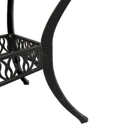 vidaXL Gartentisch Bronzen Ø90x75 cm Aluminiumguss
