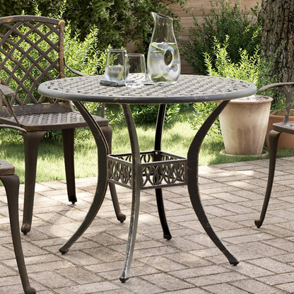 vidaXL Gartentisch Bronzen Ø90x75 cm Aluminiumguss