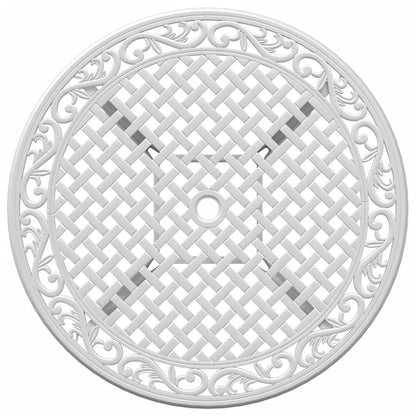 vidaXL Table de jardin blanc Ø90x75 cm en fonte d'aluminium