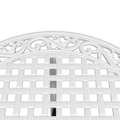 vidaXL Table de jardin blanc Ø90x75 cm en fonte d'aluminium