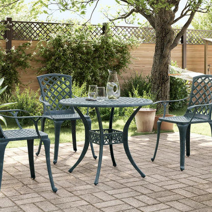 vidaXL Table de jardin verte Ø90x75 cm Aluminium moulé