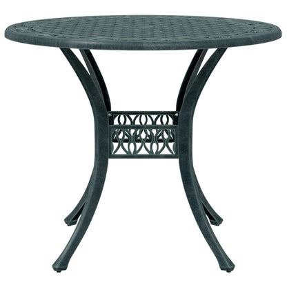 vidaXL Table de jardin verte Ø90x75 cm Aluminium moulé