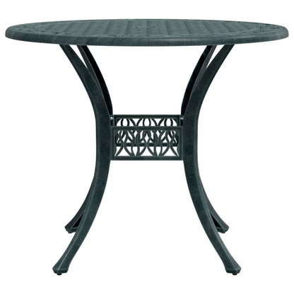 vidaXL Table de jardin verte Ø90x75 cm Aluminium moulé