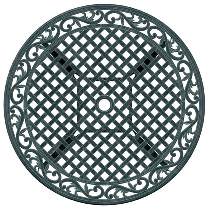 vidaXL Table de jardin verte Ø90x75 cm Aluminium moulé