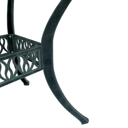 vidaXL Table de jardin verte Ø90x75 cm Aluminium moulé