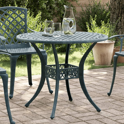 vidaXL Table de jardin verte Ø90x75 cm Aluminium moulé
