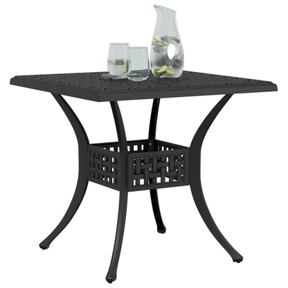 vidaXL Table de jardin Noir 80x80x75 cm Aluminium moulé