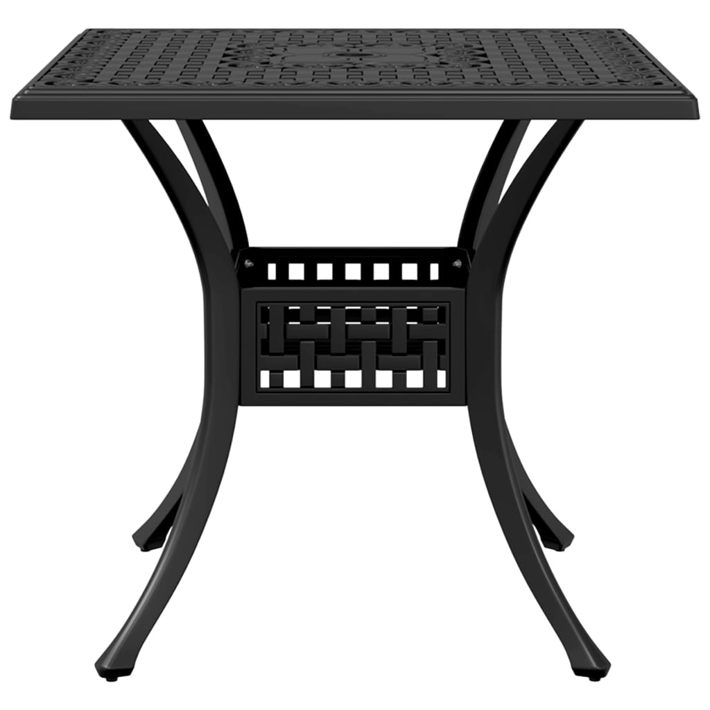 vidaXL Table de jardin Noir 80x80x75 cm Aluminium moulé